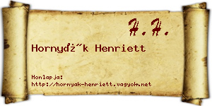 Hornyák Henriett névjegykártya